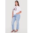 thumbnail image 3 of Women's Plus Size Distressed London Graphic Knot Front Tee, 3 of 4