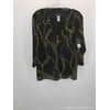Pre-Owned Jones NY Black Size 0X Printed Long Sleeve Blouse