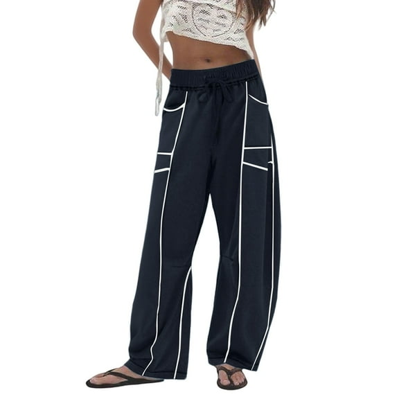 Casual Loose Fit Wide Leg Pants With Drawstring Waist Comfortable Sweatpants For Everyday Wear BU2 S