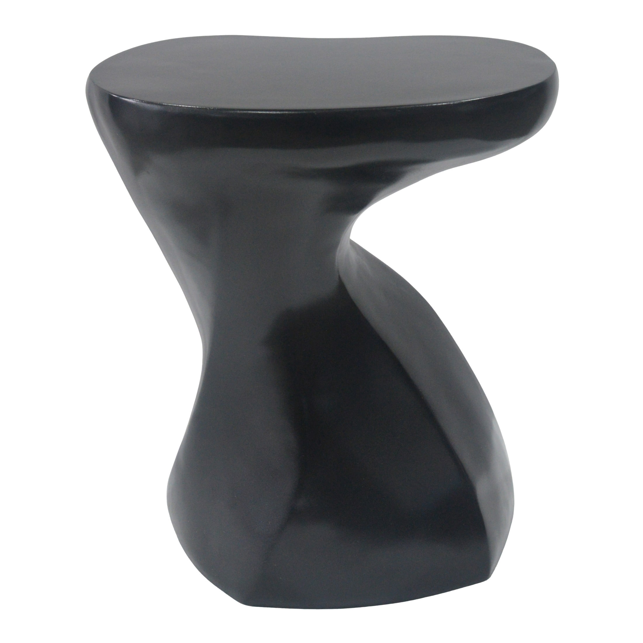 Christopher Knight Home 21"H Twisted Sculptural MGO Lightweight Outdoor Side Table, Black