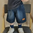 thumbnail image 5 of RYTAYY Children Boys Denim Shorts Loose with Pocket Breathable Comfortable Casual Daily Wear Soft Fabric 1-12 Years Elegant Stylish Trousers, 5 of 9