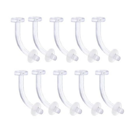 Horn Ring Retainer - BodyJ4You Retainers Belly Ring 14 Gauge Clear Bioplast Belly Piercing Lot 14 Pieces
