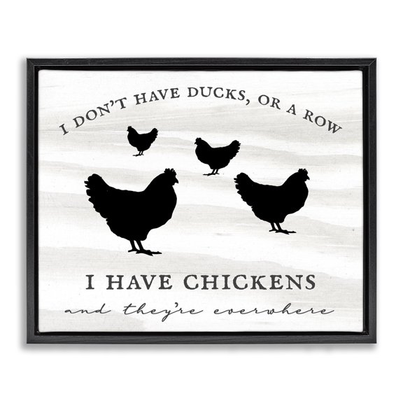 Stupell Industries Rustic Lodge I Have Chickens Fun Farmhouse Country Typography Sign Black Floating Frame Canvas Art, 21 x 17, by Lil' Rue