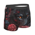 thumbnail image 2 of KLL Rose Full Moon Black Wolf Men's Cotton Boxer Briefs Underwear-Medium, 2 of 8