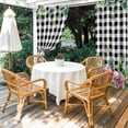 thumbnail image 4 of Outdoor Curtains for Patio Waterproof, Spring Pink Roses Outdoor Privacy Panels Grommet, Pastoral Eucalyptus Black White Plaid Blackout Outside Curtains for Porch/Cabana 54"x95", 2 Panels, 4 of 8