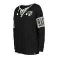 thumbnail image 2 of Women's New Era Black Las Vegas Raiders Lace-Up Notch Neck Long Sleeve T-Shirt, 2 of 3