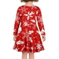 thumbnail image 3 of FKELYI Xmas Snowflake Long Sleeve Dresses Comfortable Christmas Bell Girls Skater Dress Lightweight Kids Girls Long Sleeve Dress Fall Aged 7-8 Years, 3 of 4