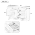 thumbnail image 3 of Hassch Sideboard Buffet Cabinet with Storage, Modern 4-Door Credenza with 3 Drawers, Coffee Bar Cabinet with Side Hooks and Adjustable Shelf for Dining Room, Living Room, Kitchen, Natural, 3 of 10