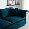 thumbnail image 4 of Blue Chenille 3 For Living Room. Mid-century Modern Design, Solid Wood Frame, Sponge, Relaxing Seating Option Room Couch. Chenille, Seat, 4 of 5