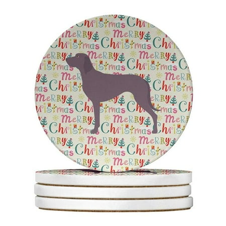

Weimaraner Merry Christmas Large Sandstone Coasters Pack of 4 4 in x 4 in