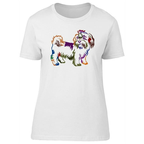 Decorative Contour Shih Tzu T-Shirt Women -Image by Shutterstock, Female Small