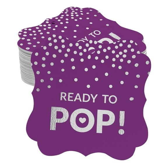 Inkdotpot Pack Of 50 Real Silver Foil Bracket Shape Paper Tags Ready To Pop Baby Shower Favor Hang Tags