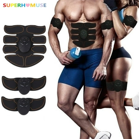 SUPERHOMUSE Muscle Training Remote Control Gear Abdominal Muscle Trainer Smart Fat Burning Body Slimming Belt Building Fitness Sets - 6 (Best Abdominal Fat Burning Exercises)