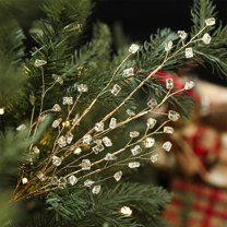 Outoloxit Clear Crystal Christmas Tree Picks, 13.8” & 15” Sparkling Plastic Ornamental Branches for Xmas Tree Decor, Festive Holiday Decor, Easy to Insert