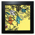thumbnail image 1 of Arte Moderno Lily flores plantas dibujados Mesa de pared con marco cuadrado negro, 1 of 4