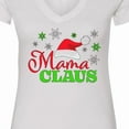 thumbnail image 4 of Inktastic Mama Claus with Christmas Santa Hat and Snowflakes Women's V-Neck T-Shirt, 4 of 5