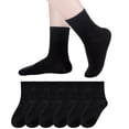 thumbnail image 1 of Xiao Hua Calcetines deportivos náuticos para niños y niñas, calcetines básicos casuales de algodón puro, juego de 6 pares, color negro, 1 of 5