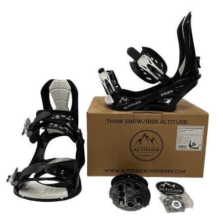 ALTITUDE "RIDER" 4X4 BURTON SNOWBOARD BINDINGS (BLACK) L/XL MEN 9-13 | WOMEN 9.5+