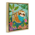 thumbnail image 3 of Stupell Industries Eclectic Sleepy Sloth in Nature Gold Floating Frame Canvas Art, 18 x 18, by Tina Finn, 3 of 8