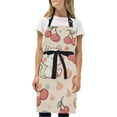 thumbnail image 4 of BZSMCE Chef Kitchen Apron 2 Pockets In Peach Cherry White Cat Printed, 4 of 9