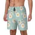 thumbnail image 2 of Fotbe Floral Daisy Men’s Swim Trunks Quick Dry Swim Shorts Board Shorts with Mesh Lining-Small, 2 of 9