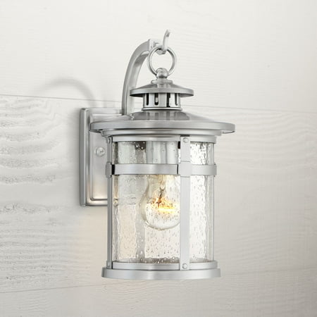 Franklin Iron Works Modern Outdoor Wall Light Fixture Chrome Lantern Franklin Iron Works Modern Outdoor Wall Light Fixture Chrome Lantern 14 1 2 Clear