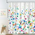 thumbnail image 6 of Colorful Shower Curtain, Watercolor Rainbow Abstract Polka Dot Funny Cute Shower Curtains for Kids, Wedding Festival Party Decor Bath Curtains, Waterproof Fabric Polyester with Hooks 72x72 Inch, 6 of 7