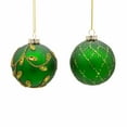 thumbnail image 2 of Kurt Adler 80MM Gold and Emerald Green Embellish Ball Ornaments, 6 Piece Set, 2 of 4