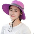 thumbnail image 2 of Muryobao Women's Ponytail Sun Hat UV Protection Foldable Mesh Wide Brim Beach Fishing Hat, 2 of 7