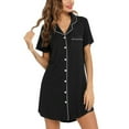 thumbnail image 2 of Pajama Nightgown For Women Short/Long Sleeve Button Down Nightwear Top Boyfriend Sleep Shirts Nightdress, 2 of 6
