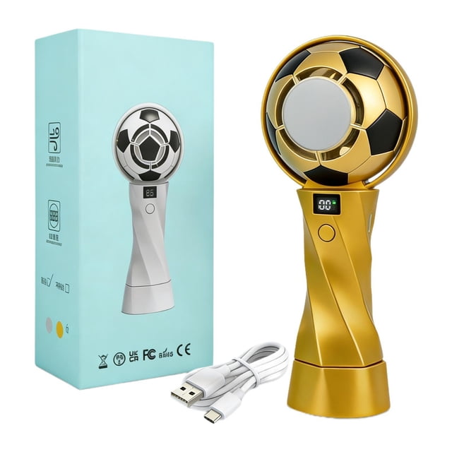 Ventilador eléctrico USB silencioso, recargable y portátil, mini ventilador para maquillaje y pestañas, ideal para dormitorio, camping escuela. Oro