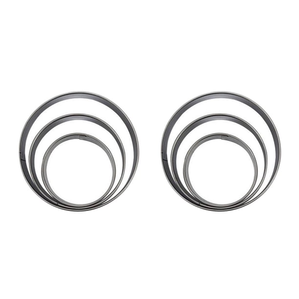 Injueey Molde de galletas de acero inoxidable, molde portátil para pasteles, Fondant, cortador de galletas, molde de huevo, utensilios de cocina, Runde Form 2piezas Injueey CBP110268