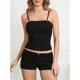 thumbnail image 2 of FEORJGP Women's Summer Shorts Outfits Ladies Sleeveless Camisole Solid Color Slim Vest Cropped Cami Tops with Elastic Waist Shorts Set Cute Casual Clothes Streetwear, 2 of 9