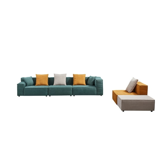 American Eagle Design AE-Y1009-GN Modern Multi-Color Fabric Sectional Modular
