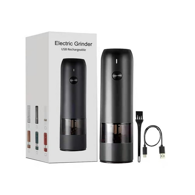 Portable USB Rechargeable Electric Grinder - 28g Capacity, Black | Multi-Functional for Pepper & Coffee Beans | Efficient Blades, Easy to Use, Durable Material | Compact Kitchen Tool for Home & Travel