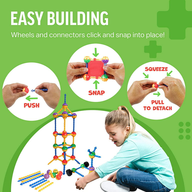 STEM Master Building Toys for Kids Ages 4-8 - STEM Toys Kit w/ 176 Durable  Pieces 