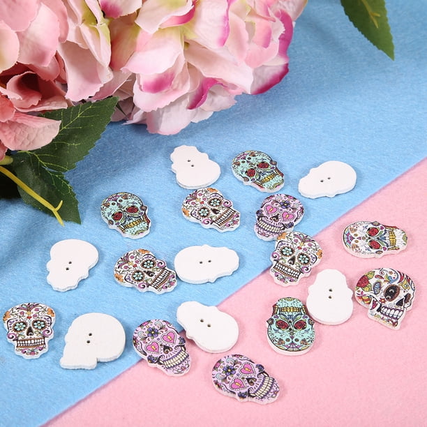 50 Botones de Calavera de Madera para Manualidades Decoración de Ropa Suministros de costura ANGGREK Otros