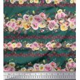 thumbnail image 2 of Soimoi Green Poly Georgette Fabric Floral Panel Print Sewing Fabric BTY 52 Inch Wide, 2 of 5