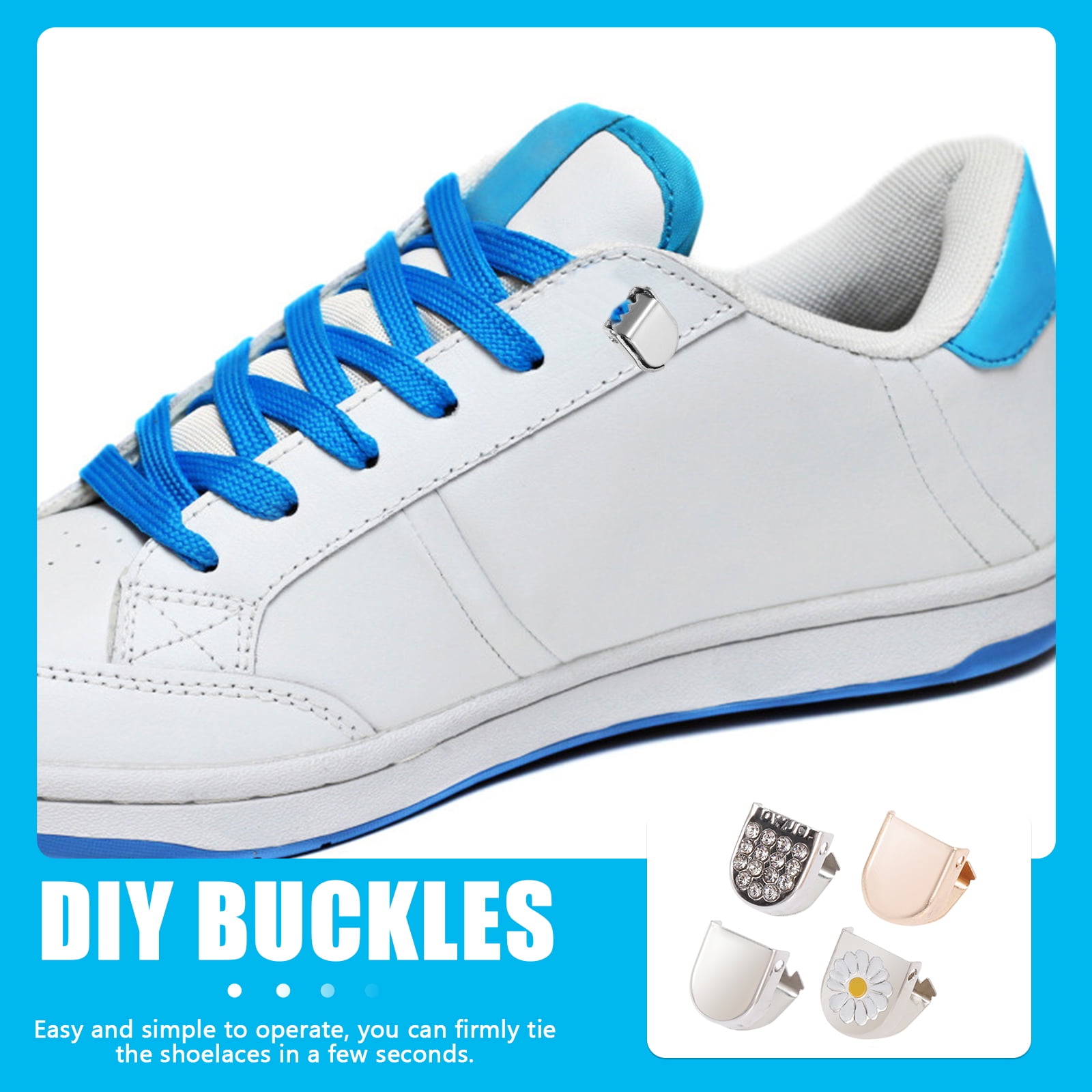 32Pcs Shoelace Cord End Clips Shoe Lace End Clips DIY Repairing Design