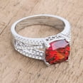 thumbnail image 2 of 3Ct Elegant Rhodium Plated Criss-Cross Garnet CZ Engagement Ring, 2 of 2