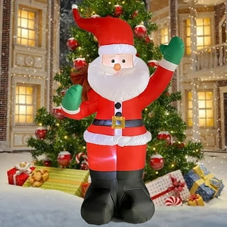 6ft Christmas Inflatable Singing Santa Claus With RGB Microphone Light - Indoor/Outyard Yard Decoration