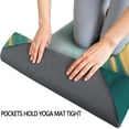 thumbnail image 3 of Teal and Gold Marble Flow Lines Pattern Hot Yoga Mat Towel Non Slip for Hot Yoga - Quick-Drying Yoga Mat Cover with 4 Corner Pockets with Travel Bag - Hot Yoga Towel Non Slip 74"x26", 3 of 6