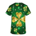 thumbnail image 5 of Gamivast St Patricks Day Scrubs for Women Plus Size Funny Graphic V Neck Loose Tops Holiday Themed Short Sleeves Tunic Green Scrub with Pockets, 5 of 6