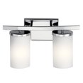 thumbnail image 2 of 45496CH Kichler Lighting Crosby - 2 Light Bath Vanity Approved for Damp Locations - with Contemporary inspirations - 15 inches wide-Chrome Finish, 2 of 7