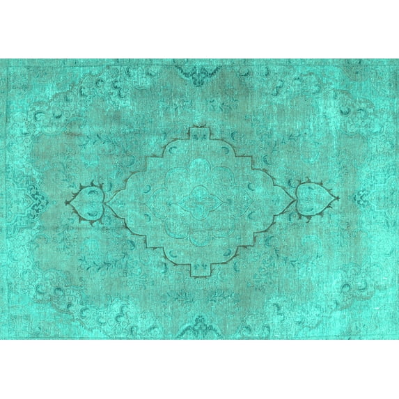 Ahgly Company Indoor Rectangle Persian Turquoise Blue Traditional Area Rugs, 2' x 3'