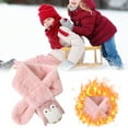 thumbnail image 6 of Hwmodou Kids Winter Warm Scarf 2022 Cute Imitation Rabbit Childrens Scarf Autumn Cartoon Penguin Christmas Scarf Cute Fuzzy Scarves, 6 of 7
