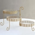 thumbnail image 5 of Efavormart 3-Tier Gold Metal Rotating Cupcake Dessert Display Stand With Clear Acrylic Round Plates, Hollow Lace Design Cake Stand - 28", 5 of 11