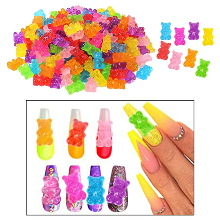 50Pcs Gummy Bear Charms DIY Supplies Resin Colorful for Necklace Children 