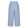 thumbnail image 5 of KyCheLot Women's Casual Capri Pants Elastic Waist Solid Color Drawstring Loose Cropped Pants with Pockets, 5 of 6