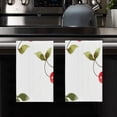 thumbnail image 2 of YladaFaie 2 Pcs Cherry Kitchen Towels Decorative Dish Towels Cherry Pattern Hand Tea Towels Absorbent Kitchen Cloths for Kitchen Bathroom Decor Housewarming Gifts 16 x 24 Inch, 2 of 7